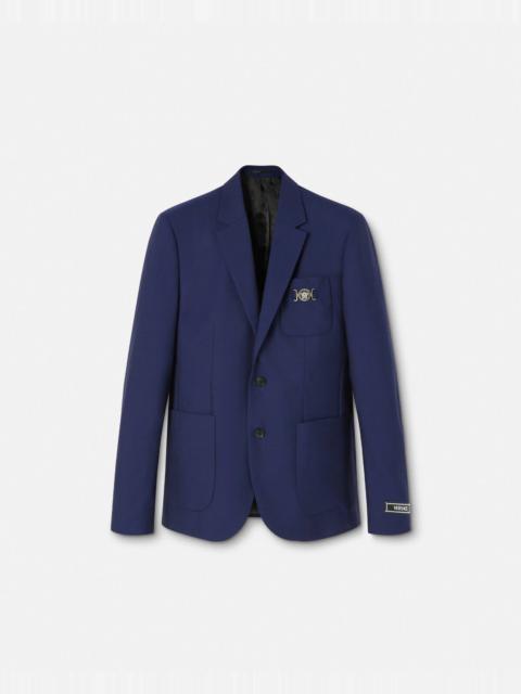 Wool-Canvas Single-Breasted Blazer