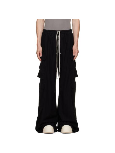 Rick Owens DRKSHDW Black Tower Double Cargo Jumbo Bela Pants