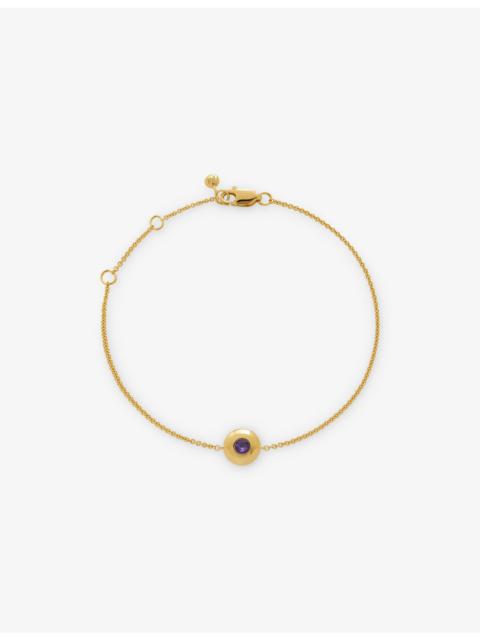 MONICA VINADER February Birthstone 18ct yellow gold-plated vermeil sterling-silver and amethyst bracelet