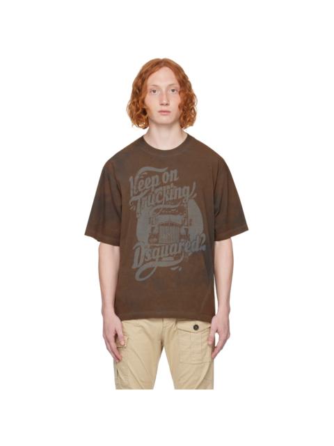 DSQUARED2 Brown 'Keep on Trucking' T-Shirt