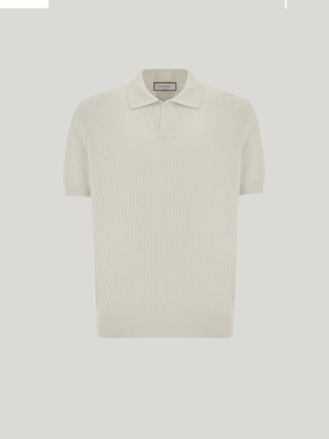 Canali MILK-COLORED COTTON AND MODAL REGULAR-FIT POLO SHIRT