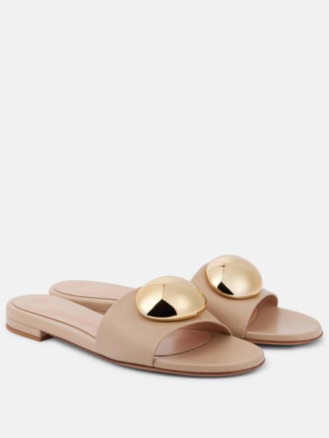 Gianvito Rossi Embellished leather slides