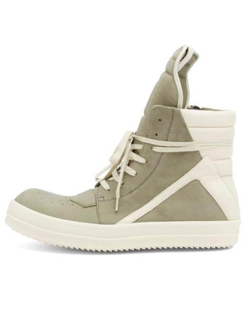 Rick Owens Rick Owens Leather and Nubuck Geobasket Sneakers