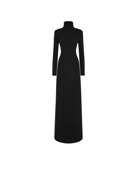 CASHMERE KNIT EVENING DRESS WITH SHOULDER PADS