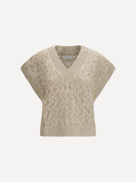 Brunello Cucinelli Silk blend sequined Vest