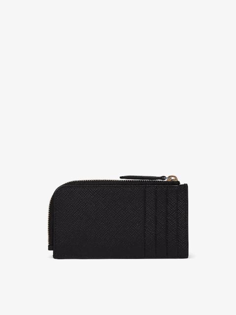 Smythson Panama logo-embossed four-card leather coin purse