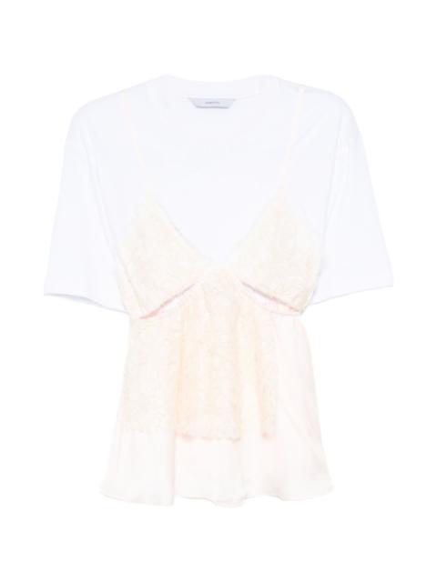 pushBUTTON lace layered T-shirt