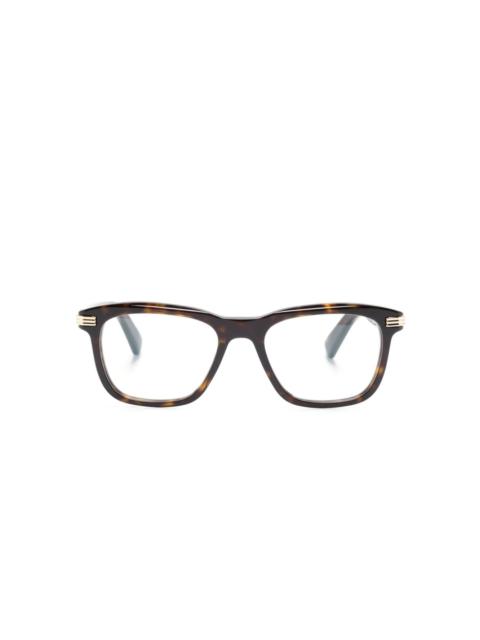 rectangle-frame tortoiseshell glasses