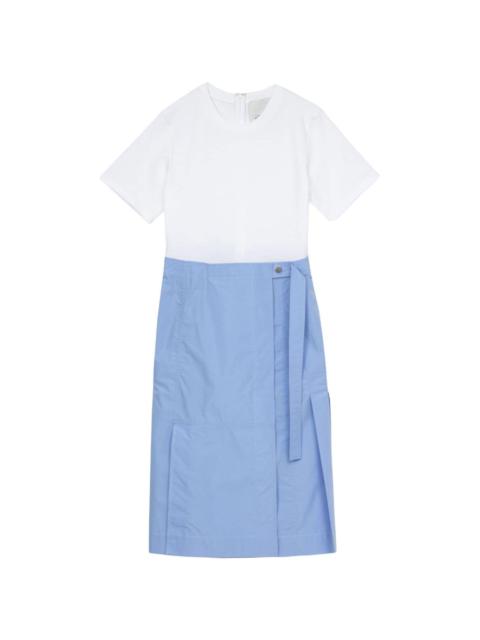 short-sleeve wrap midi skirt