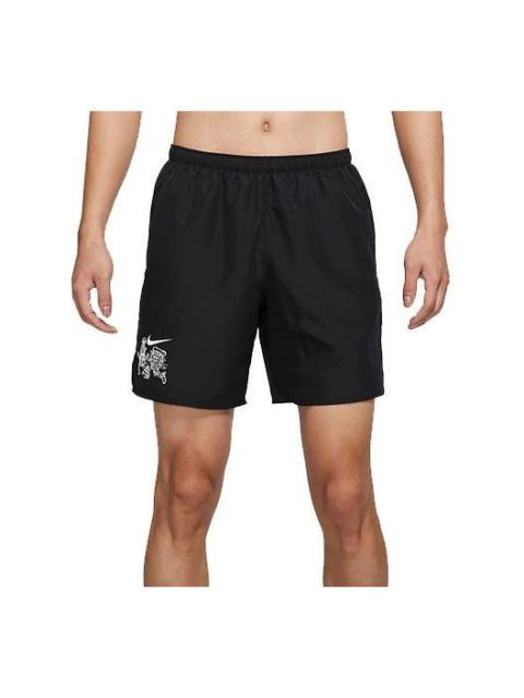 Nike Nike 단단한 색깔 만화 본 인쇄 빠른 건조한 운영하는 훈련 반바지 검정 DO0772-010