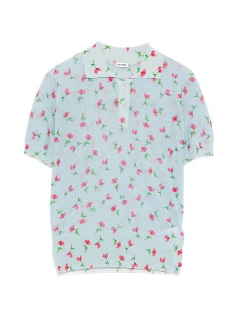 Jil Sander floral polo top