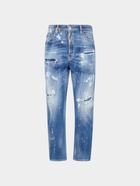 MEDIUM ICED SPOTS WASH BRO JEANS