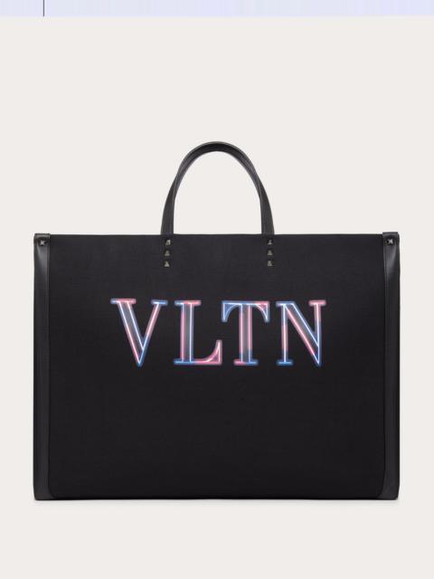 Valentino Large VLTN NEON Tote Bag in Canvas