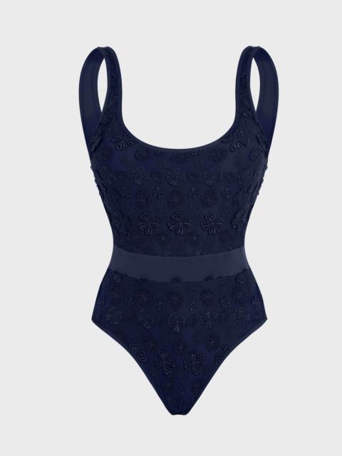 Vilebrequin WOMEN ONE-PIECE SWIMSUIT EMBROIDERED FLOWERS