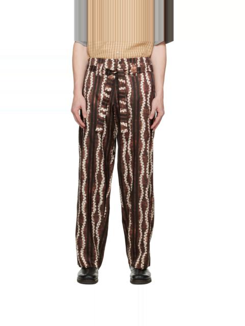 NICHOLAS DALEY Brown & White Roketsu-Dyed Trousers
