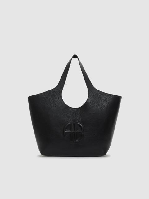 ANINE BING Medium Lili Tote - Black Pebbled