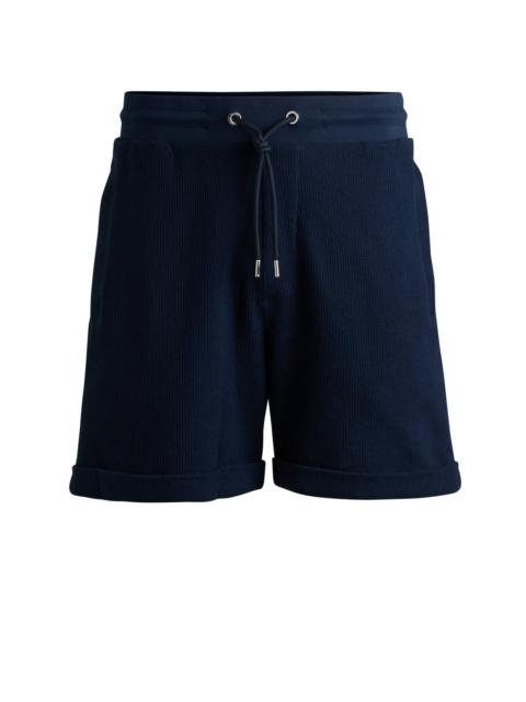 BOSS OVERSIZE-FIT SHORTS WITH SILVER-TONE TRIMS