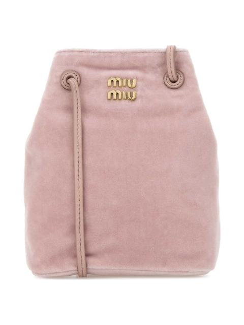 Miu Miu Pastel Pink Velvet Crossbody Bag