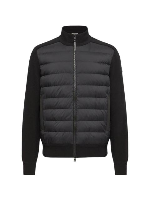 Moncler Moncler Quilted Leather-trim Cardigan