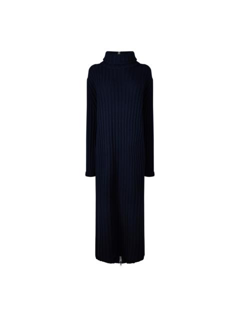 CASHMERE AND WOOL KNITTED MAXI DRESS WITH ZIP
