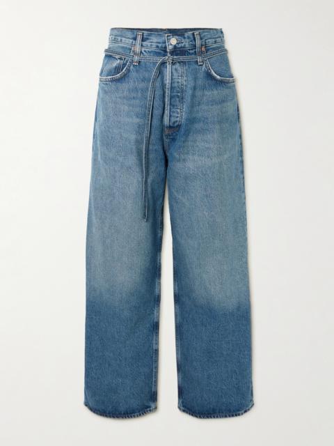 AGOLDE Emmi Belted High-rise Wide-leg Jeans
