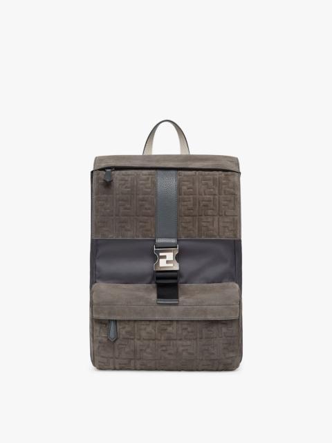 FENDI Dark gray suede backpack