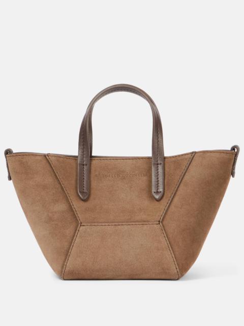Brunello Cucinelli BC Duo Mini Monili suede tote bag