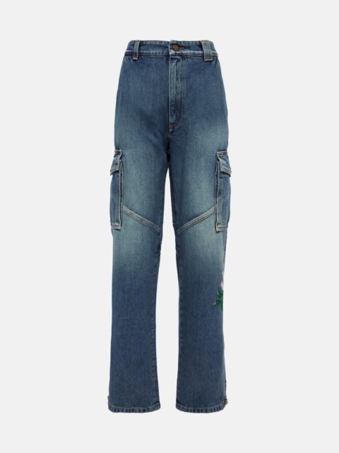 Alessandra Rich rhinestone-embellished jeans