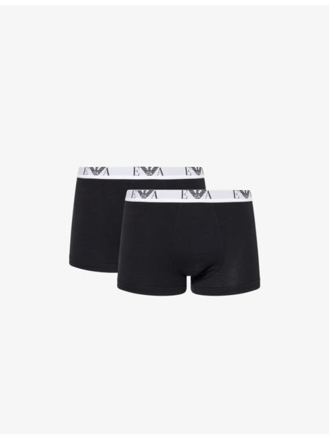 EMPORIO ARMANI Branded-Waistband Pack Of Three Cotton-Jersey Boxer Briefs