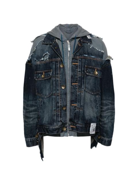 Maison MIHARAYASUHIRO layered denim hooded jacket