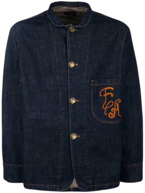 EMPORIO ARMANI logo-embroidered denim jacket