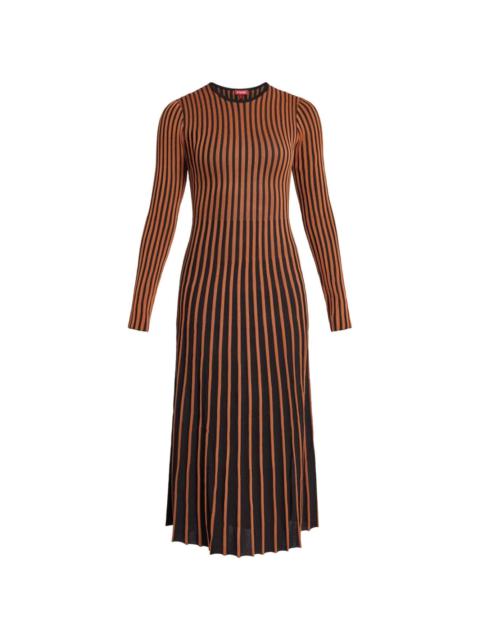 two-tone ribbed-knit dress