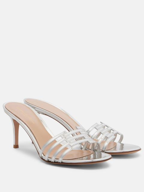 Gianvito Rossi Metallic leather mules