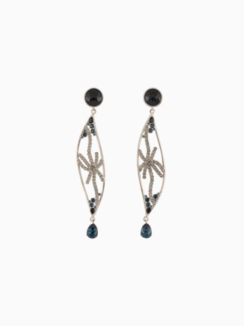 GIORGIO ARMANI CLIP EARRINGS WITH A BRASS PENDANT AND SWAROVSKI CRYSTALS