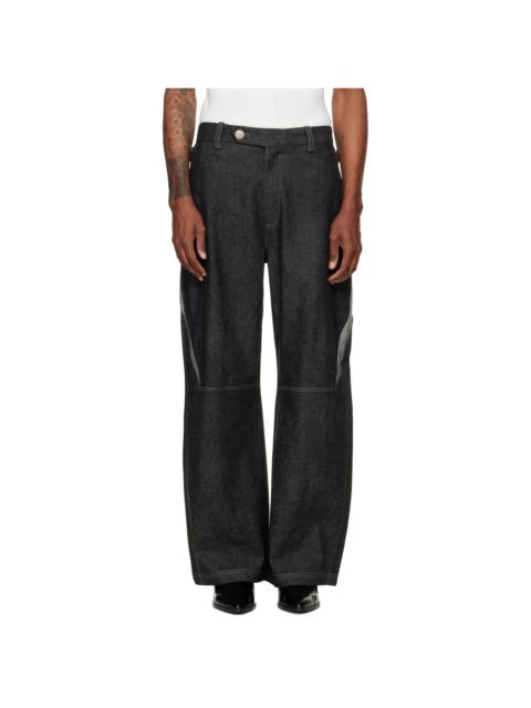 NULLUS Black Low Poly Shift Jeans