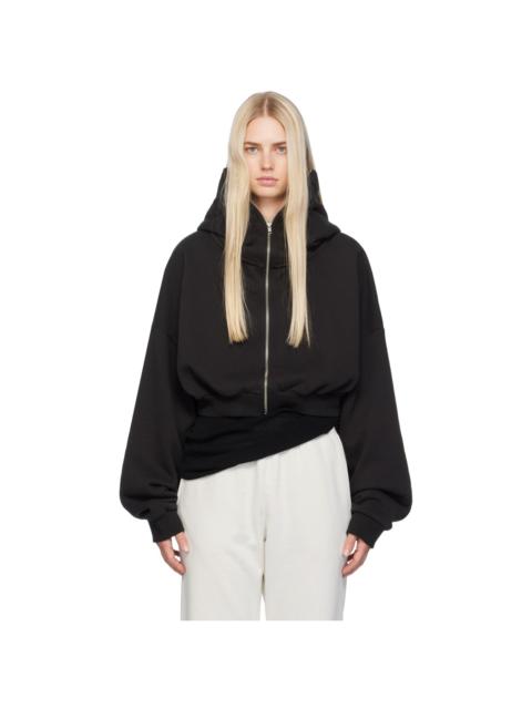 entire studios Black Cropped Full Zip Hoodie