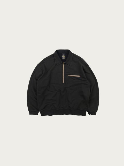 FrizmWORKS Vintage Dyeing Half-Zip Sweat - Vintage Black