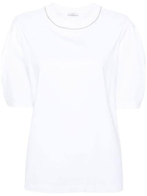 PESERICO bead-trim stretch-cotton T-shirt