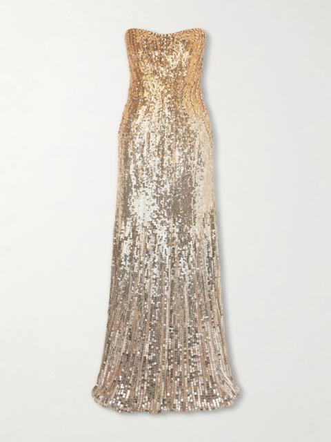 JENNY PACKHAM Lior Embellished Sequined Satin Gown
