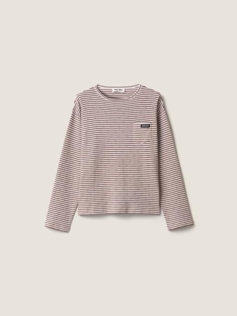Miu Miu Cotton, cashmere and silk crew-neck knit sweater