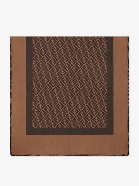 FENDI Brown wool and silk stole
