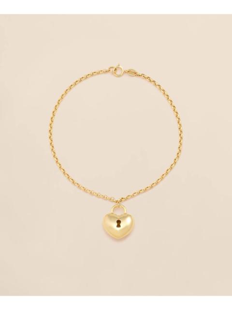Brooks Brothers 14k Gold Heart Pendant Bracelet