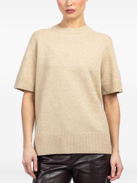extreme cashmere short-sleeve ribbed sweater