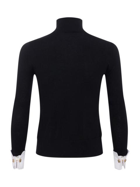 L'AGENCE Flora Poplin Cuff Turtleneck