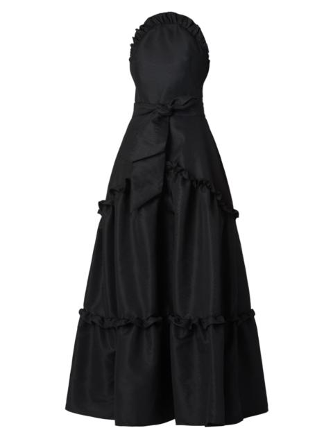 Shoshanna Women's Lucille Ruffled Belted Maxi Dress - Jet