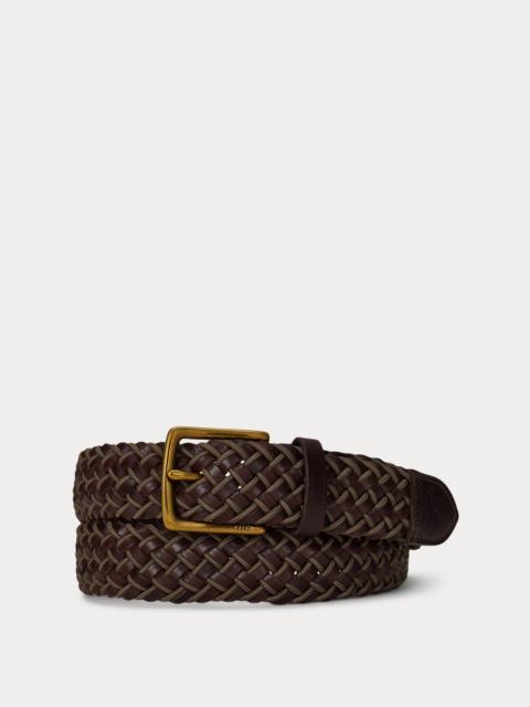 Polo Ralph Lauren Leather & Braided Cord Woven Belt