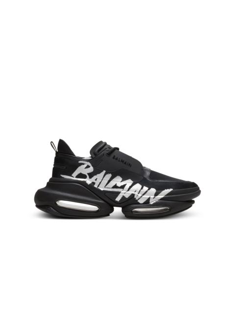 Balmain B-Bold trainers in rubberised leather and neoprene