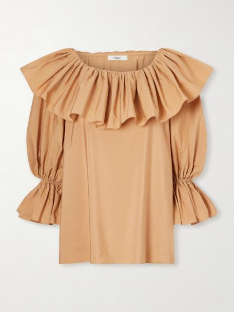 Chloé Ruffled Cotton-poplin Top
