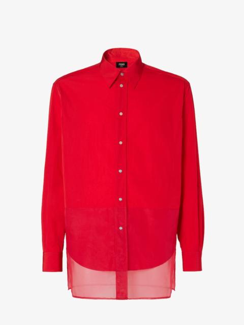 FENDI Shirt Red nylon and organza shirt
