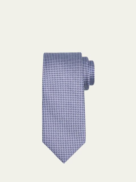 Brioni Men's Micro-Birdseye Jacquard Silk Tie